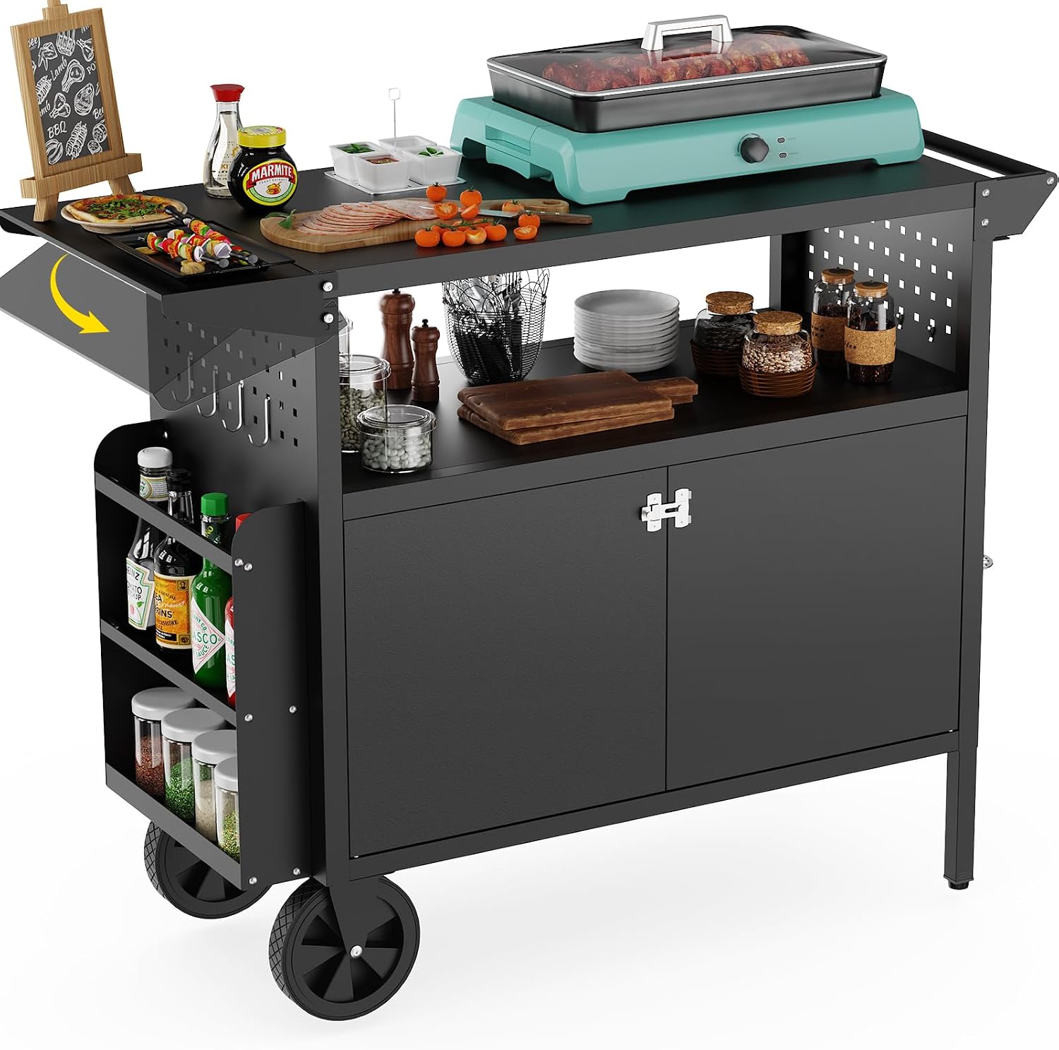 Outdoor Camping Kitchen - Уличный стол-тележка для гриля с местом