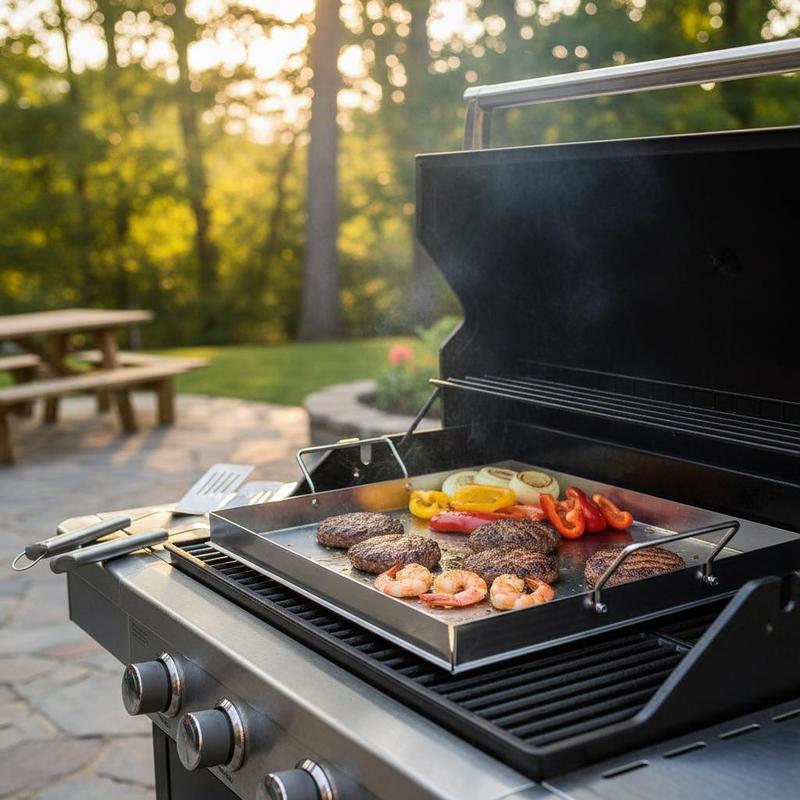 Outdoor Camping World - Универсальная плоская сковорода-гриль 18x16 дюймов для