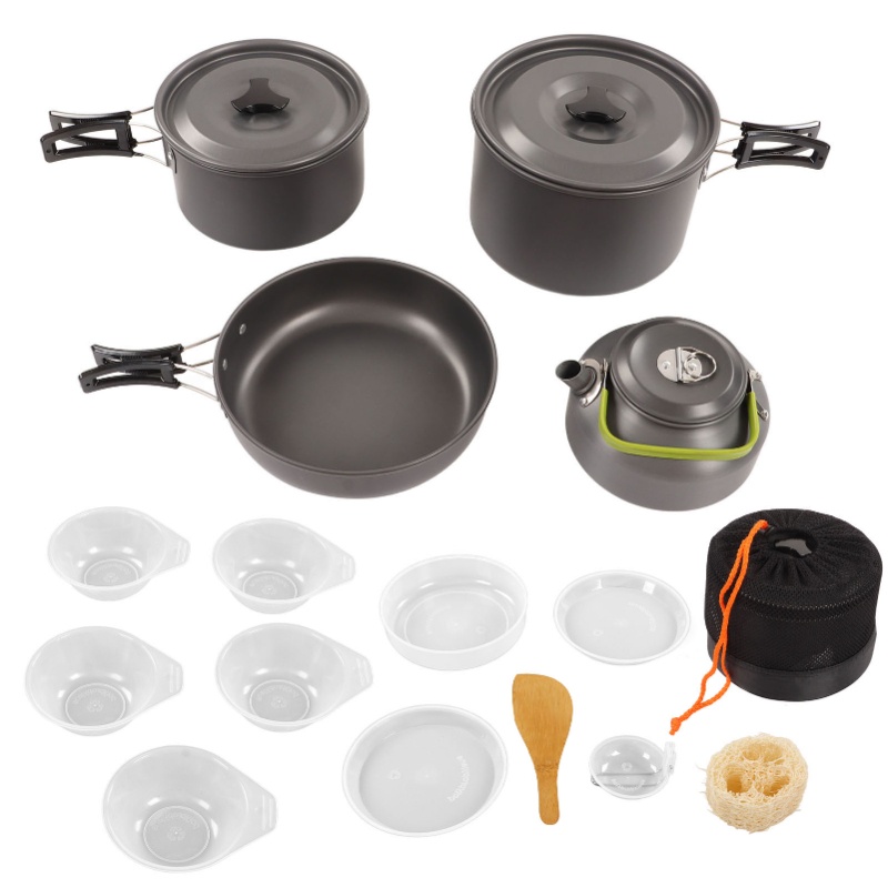 Outdoor Camping Kettle - Набор походной посуды: портативный, практичный, с