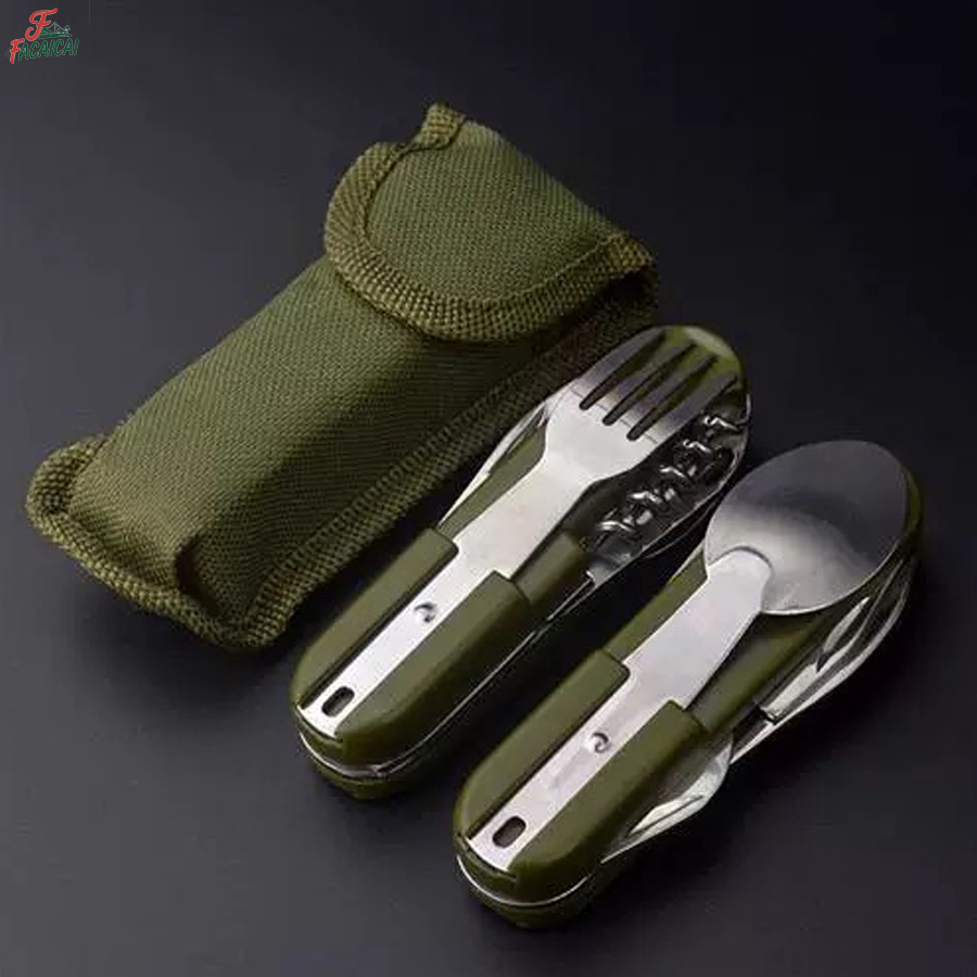 Outdoor Camping World - Набор для кемпинга 5-в-1 из нержавеющей