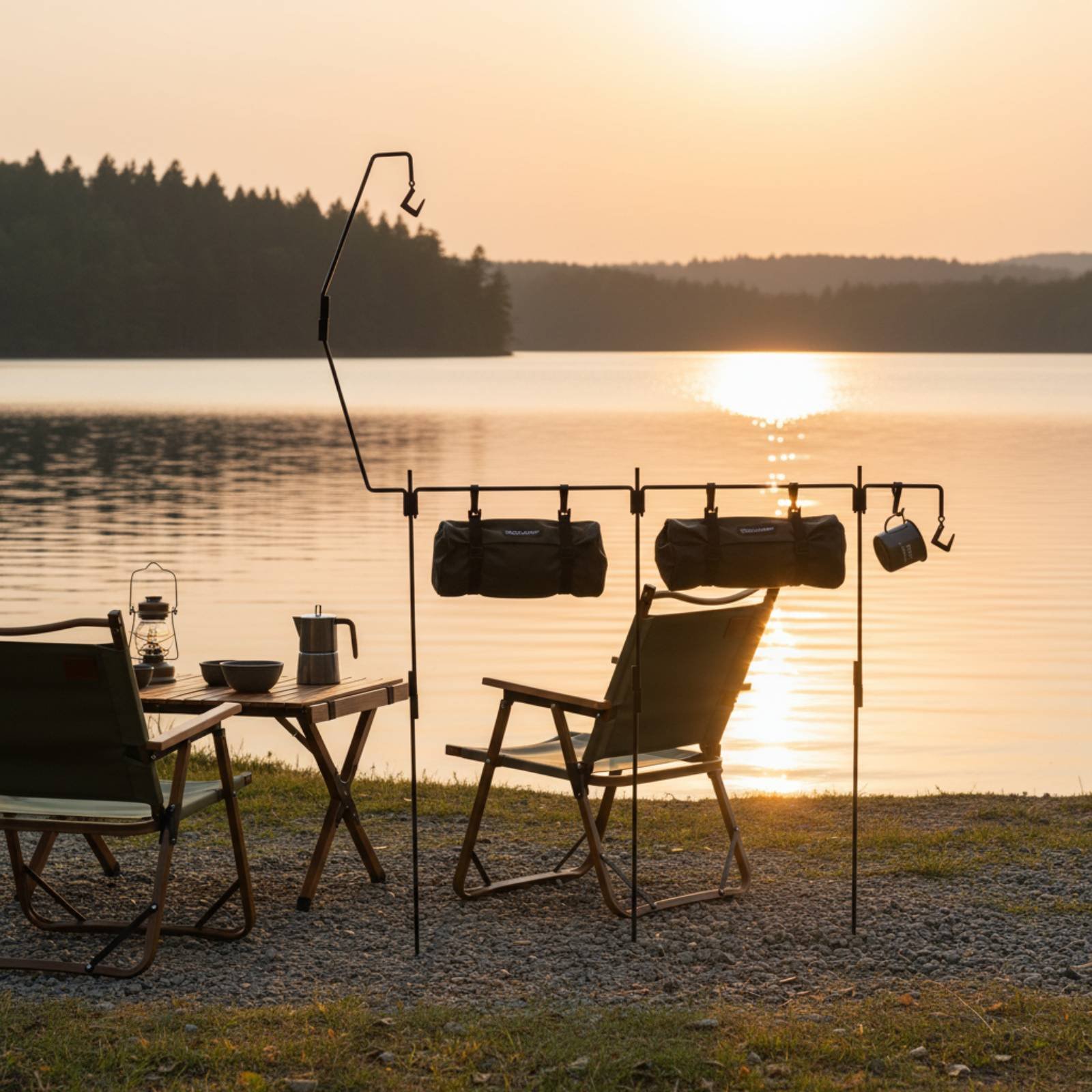 Outdoor Camping Kitchen - Подставка для кемпингового фонаря, легко собираемая,