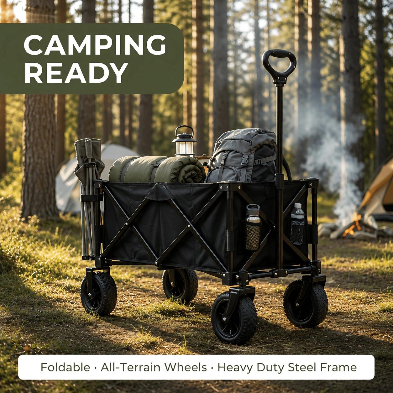 Outdoor Camping Shop - Прочная складная тележка-вагонетка, универсальная складная тележка