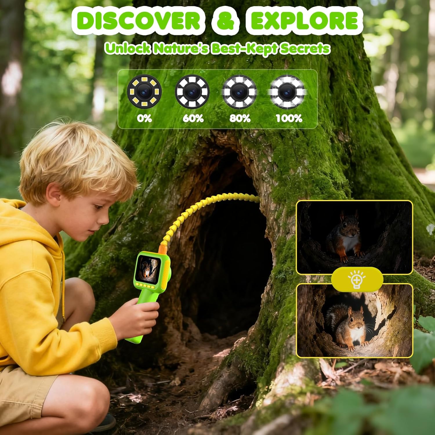 Outdoor Camping For Kids - Эндоскоп для детей, бороскоп-камера-змейка с подсветкой,
