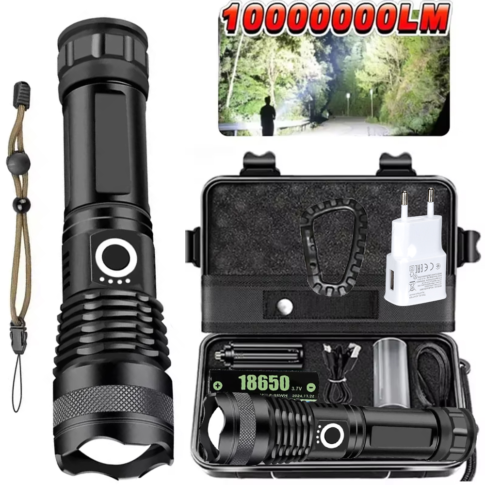 Outdoor Camping And Fishing - Мощный светодиодный фонарик, перезаряжаемый 5-режимный телескопический