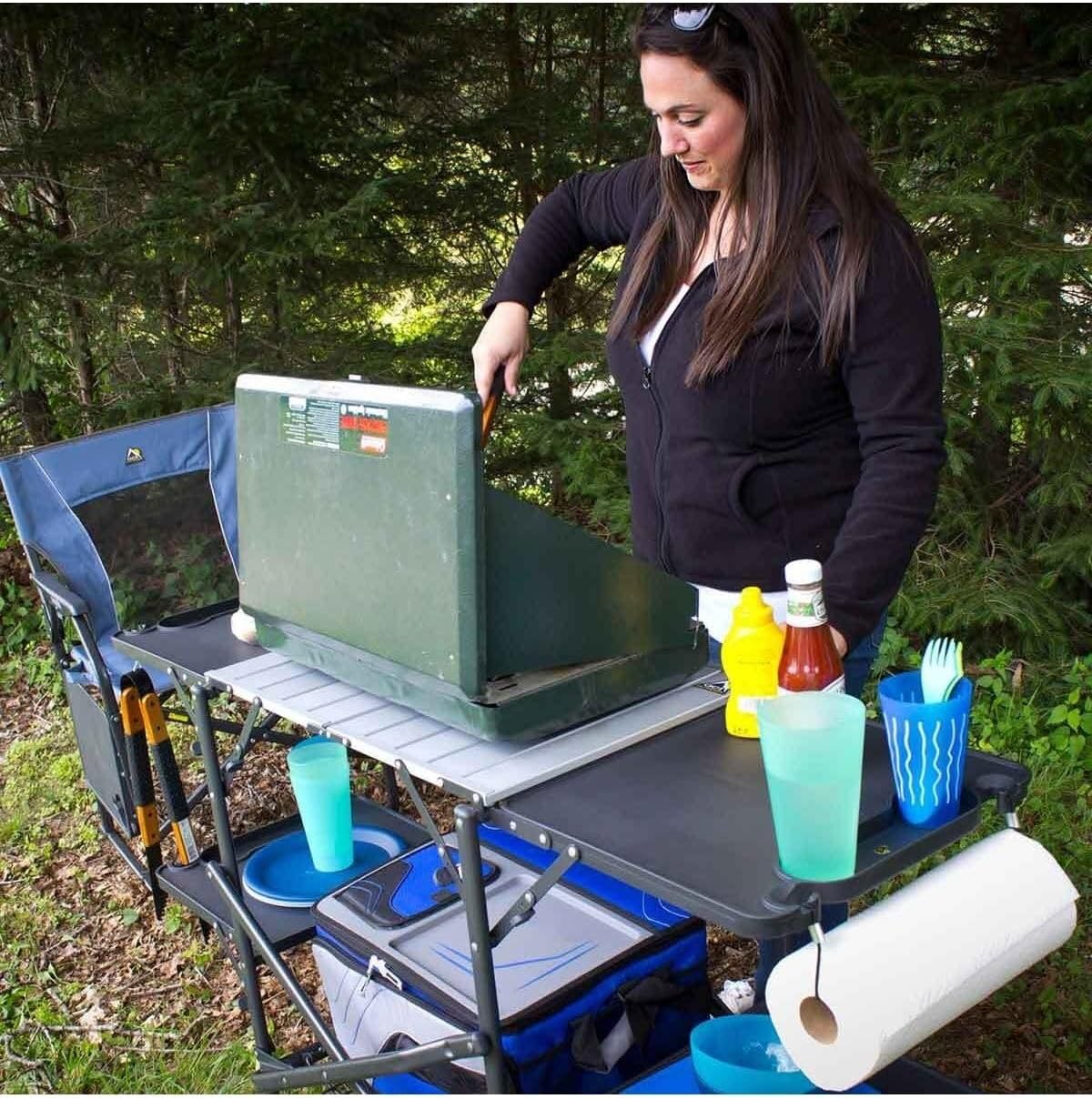 Складной портативный кухонный  – обзор и цена Outdoor Camping Kitchen