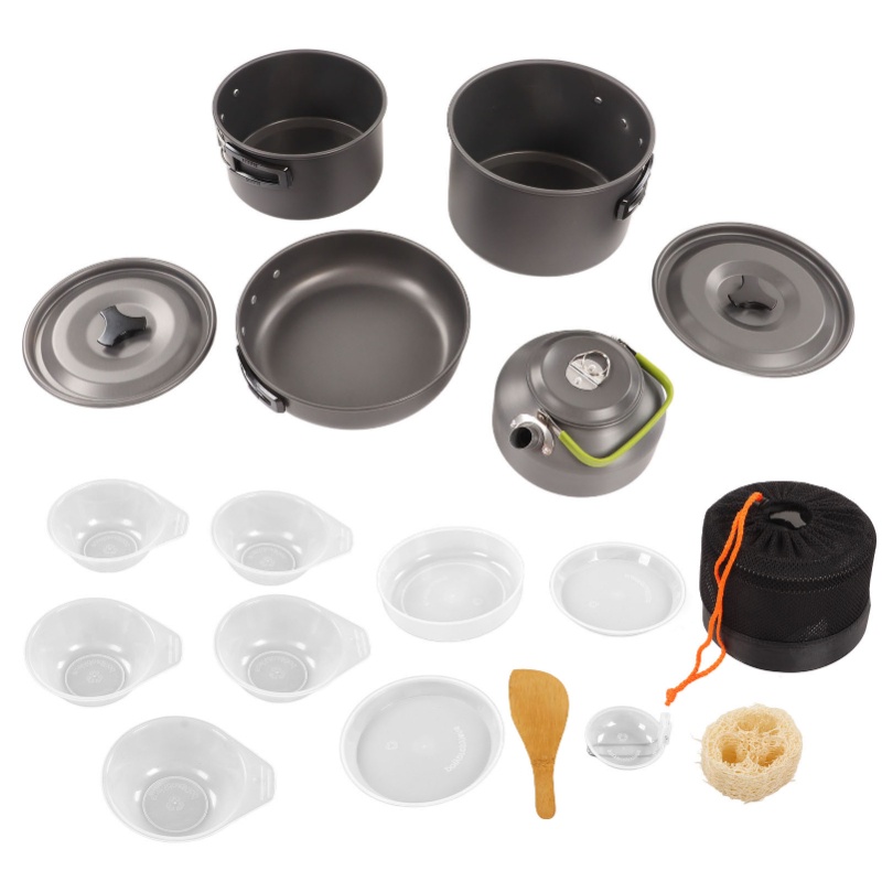 Набор походной посуды: портати – обзор и цена Outdoor Camping Kettle